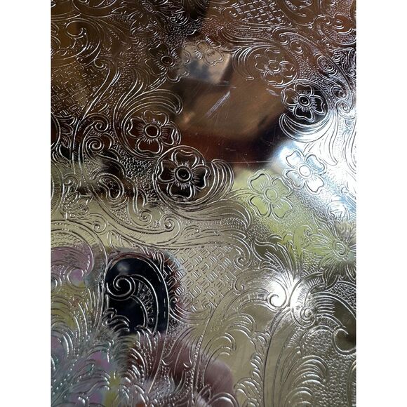 Vintage 1974 Irvinware 15" Round Hostess Tray in Box, Made in USA - Picture 8 of 11